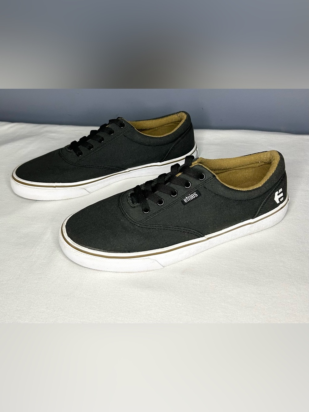 Etnies Cruiser Shoes Mens 8.5 41.5 Black Canvas Skateboarding Sneakers Casual